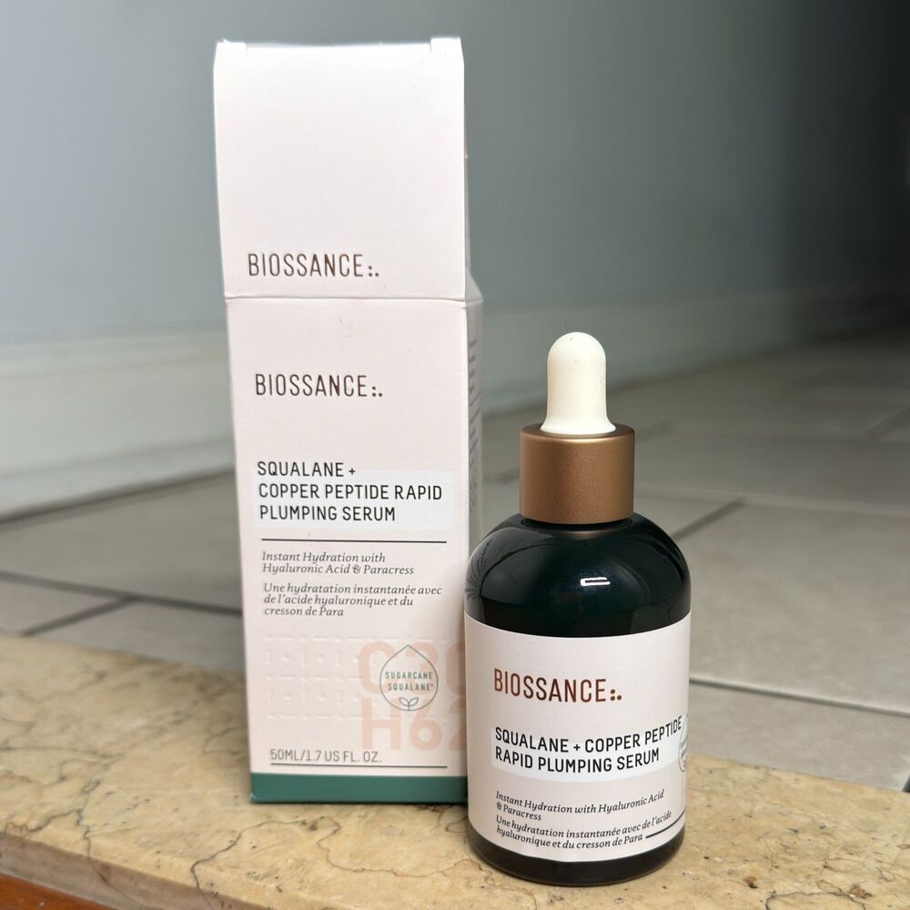 Biossance Squalane + Copper Peptide Rapid Plumping Serum 50 mL / 1.69 fl oz NIB